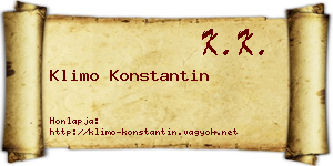 Klimo Konstantin névjegykártya